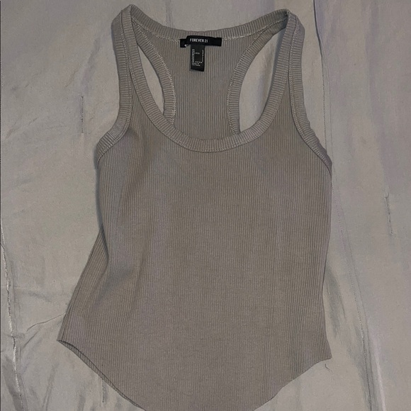 Forever 21 Light Gray Ribbed Racerback Tank - Picture 1 of 5